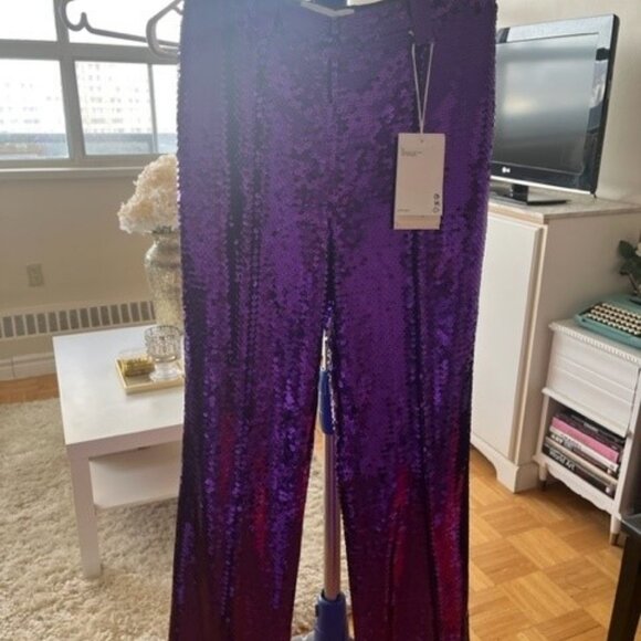 H&M x Rabanne Limited Edition Purple Sequin Trousers - Brand New! - Picture 2 of 4